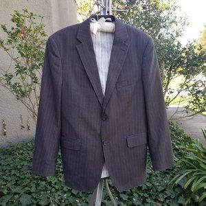 Raspinni Men's Blazer Jacket Coat No Size Label 38" Chest Gray Striped EUC